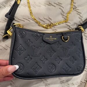 Black Leather Logo Purse